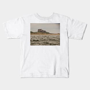 Bamburgh Castle by sea Kids T-Shirt